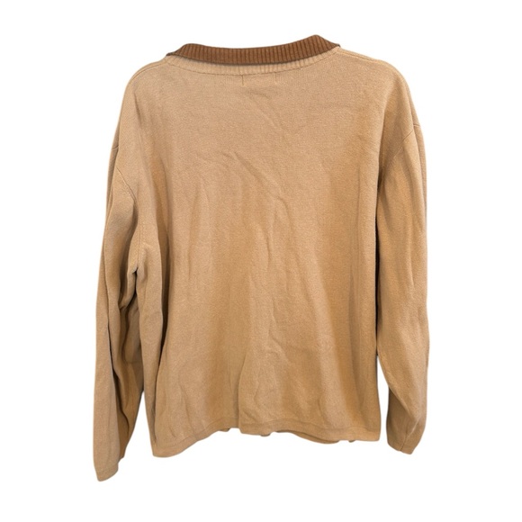 Dockers men’s zip up sweater brown with stripes size large like new condition - Picture 4 of 5